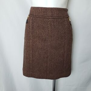 Ann taylor skirt brown tweet w/front pockets